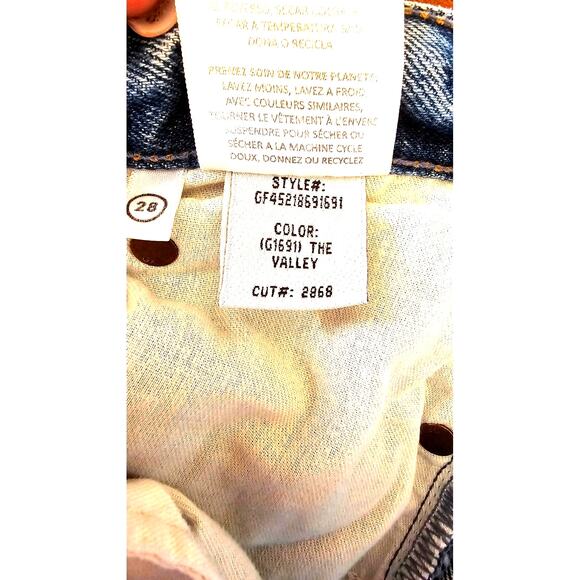 GRLFRND JEANS The Karolina High Rise Distressed Straight Crop Denim Jeans Sz 28 - Picture 9 of 11